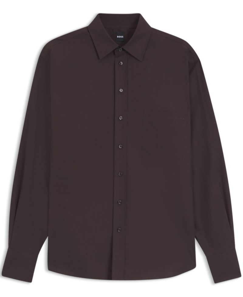 BOSS by Women's Oversized-Fit Point Collar Blouse