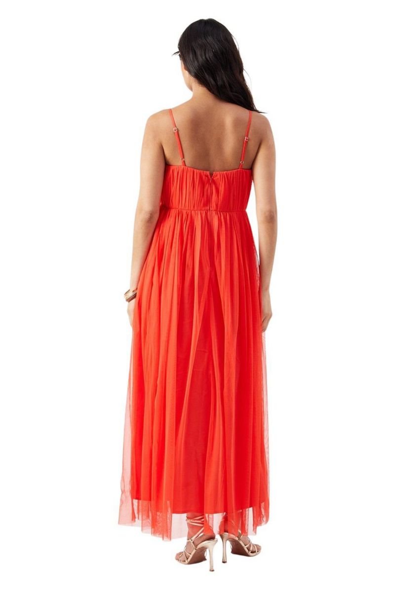Women's Tulle Strappy Bandeau Maxi Dress