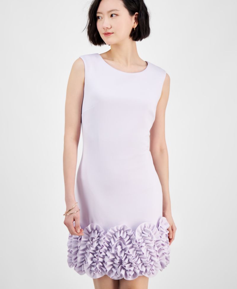 Ruffled-Hem Sheath Dress
