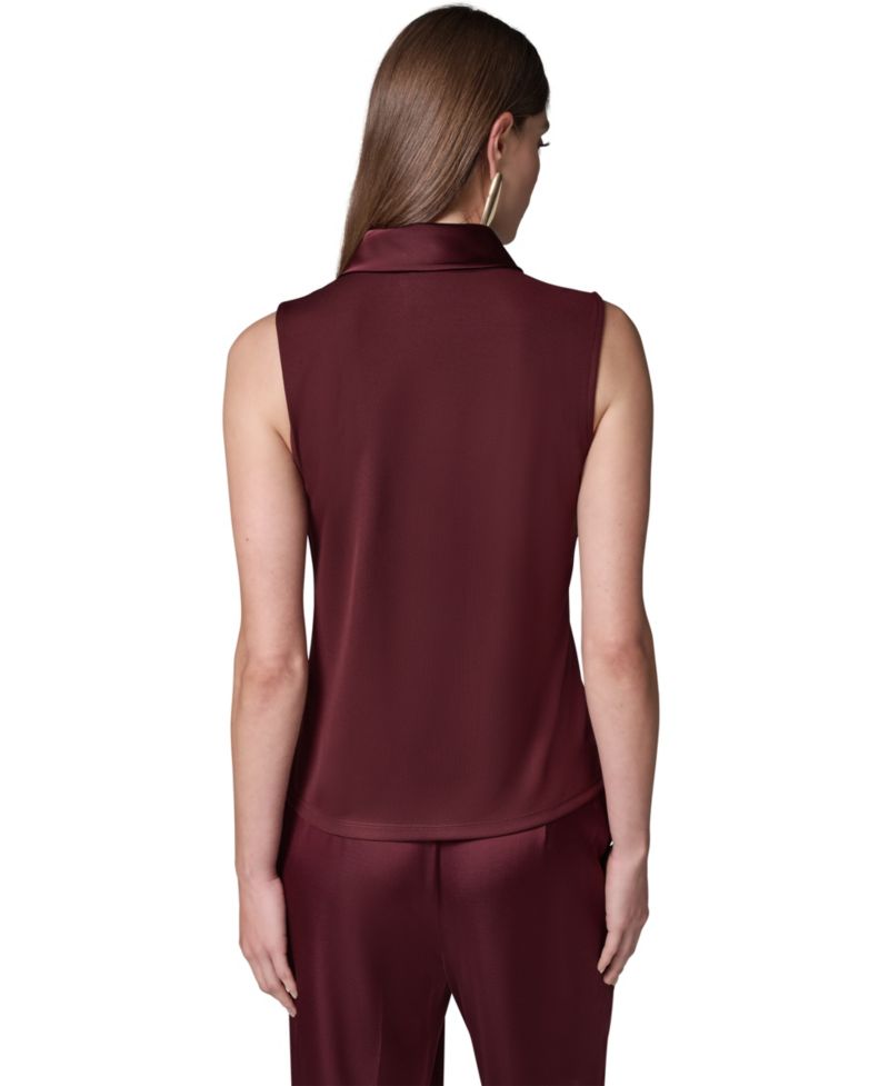 Women's Sleeveless Tie-Neck Blouse