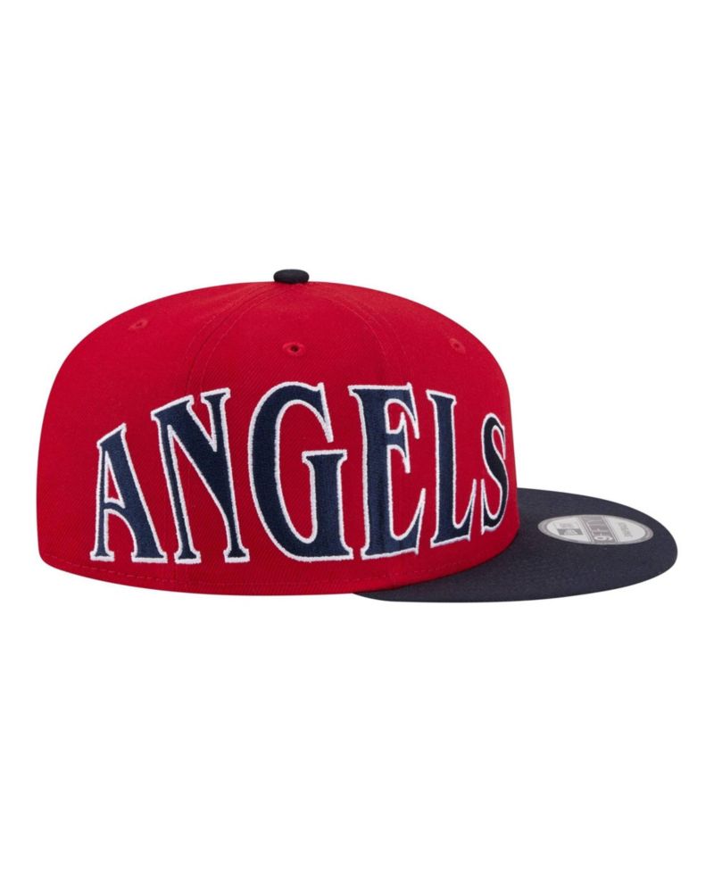Men's Red/Navy Los Angeles Angels Stretched Two-Tone 9FIFTY Adjustable Hat