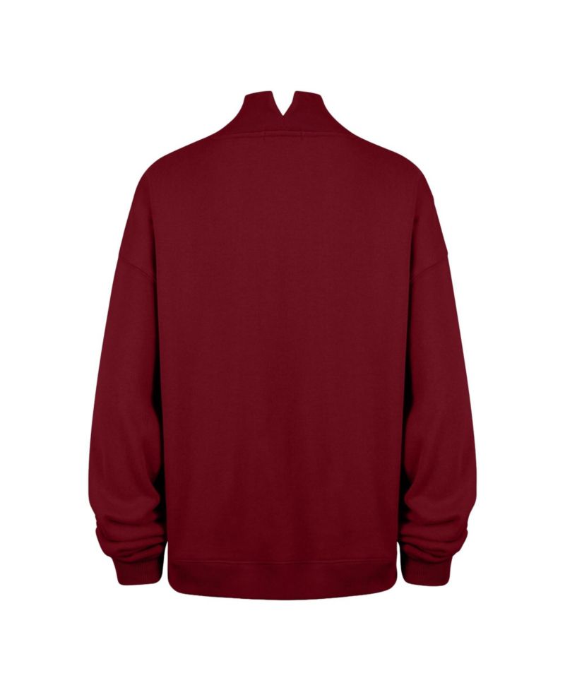 Women's Washington Commanders Vantage Oversized Mock-Neck Cropped Sweatshirt