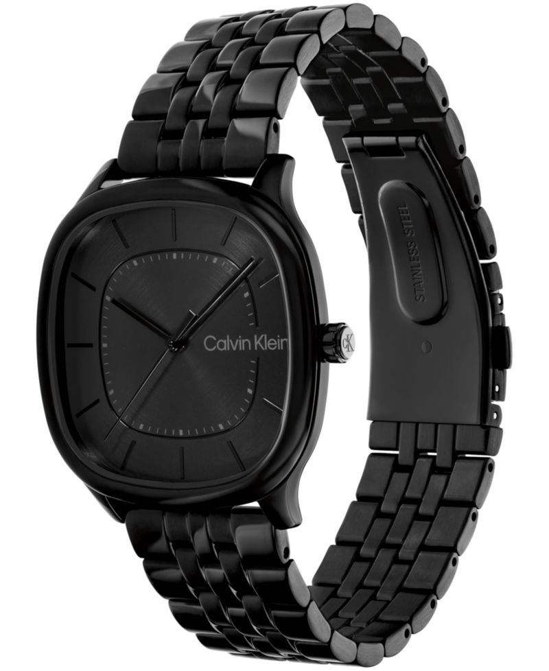 Men's CK Shape Black IP Stainless Steel Bracelet Watch 37mm