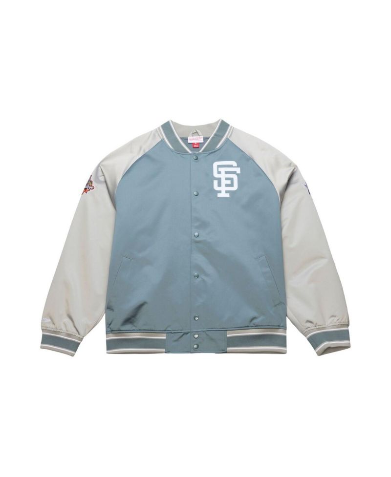 Men's Gray San Francisco Giants Thunderstorm Head Coach Lightweight Satin Full-Snap Jacket
