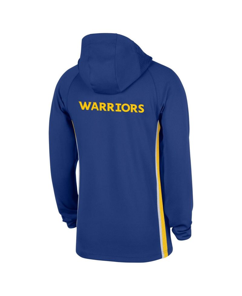 Men's Blue Golden State Warriors Authentic On Court Zone Quarter-Zip Dri-FIT Hoodie Jacket