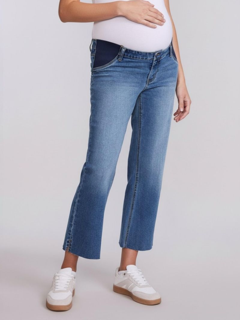 Women's Under the Belly Wide Leg Crop Jeans - Motherhood