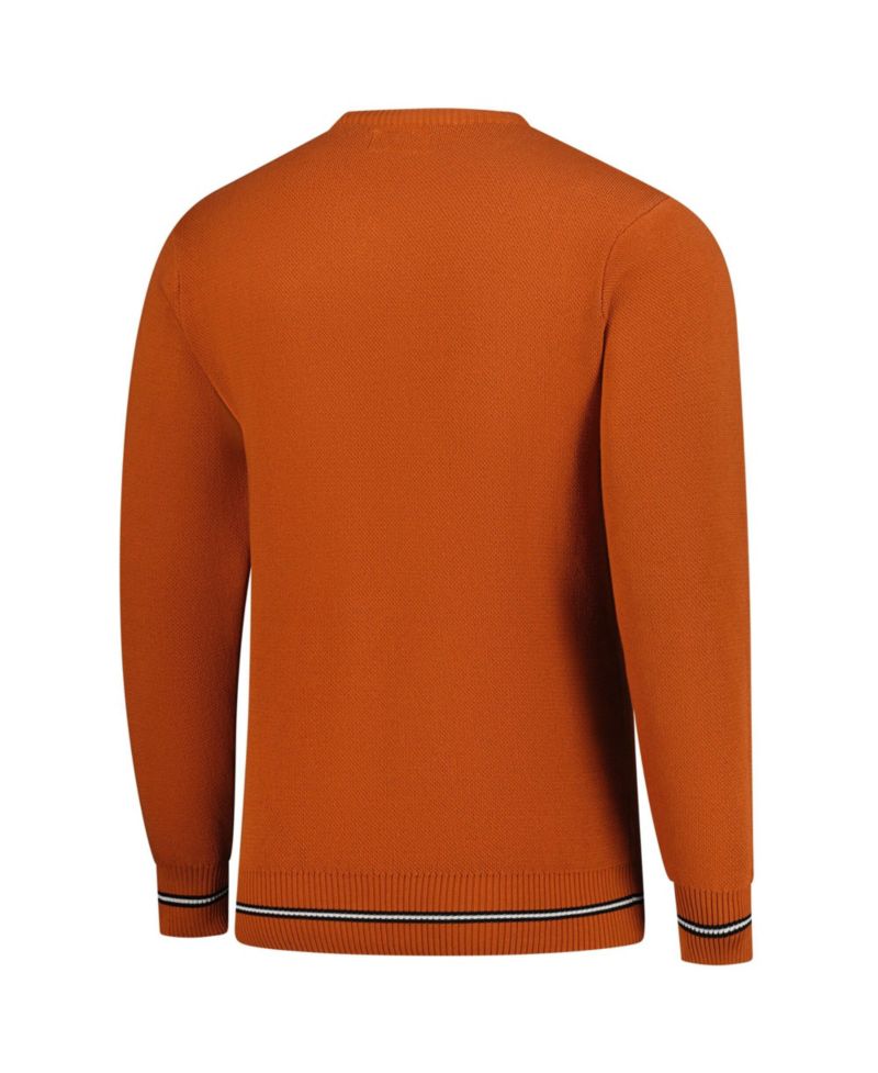 Men's and Women's Burnt Orange Texas Longhorns Renew Knit Vintage Retro Sweater