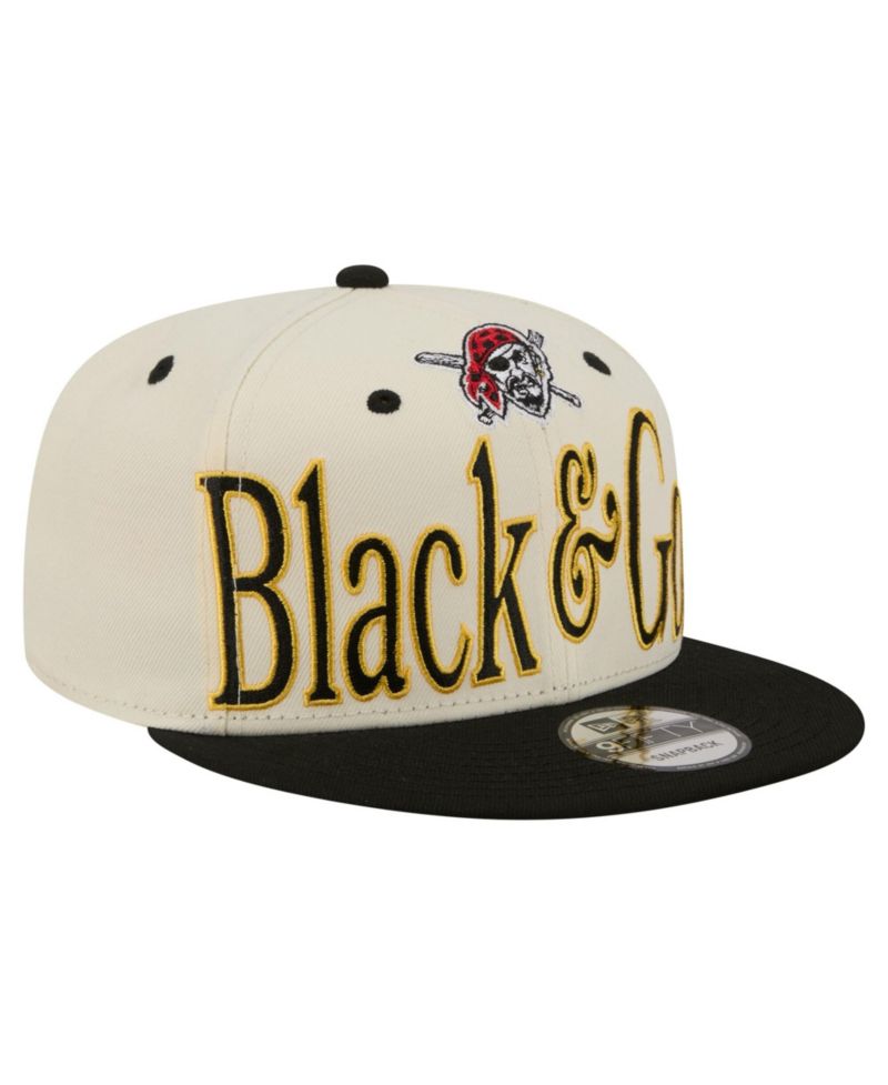 Men's Cream Pittsburgh Pirates Oversized Slogan 9FIFTY Snapback Hat