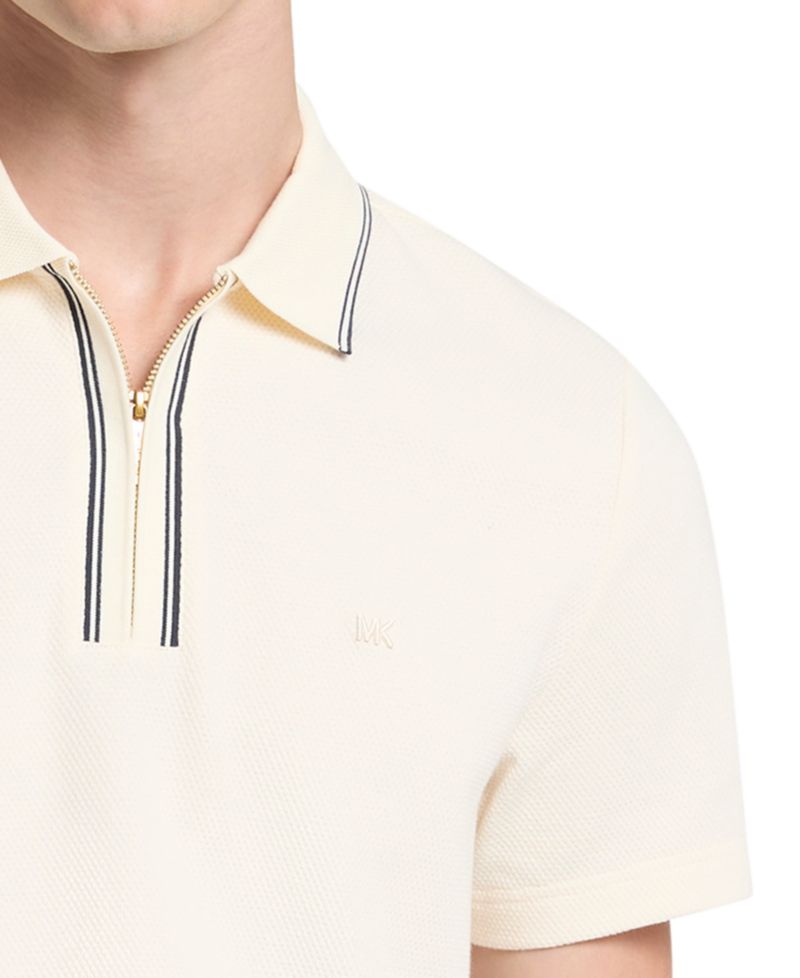 Men's Bubble Knit Tipped Regular-Fit Polo Shirt