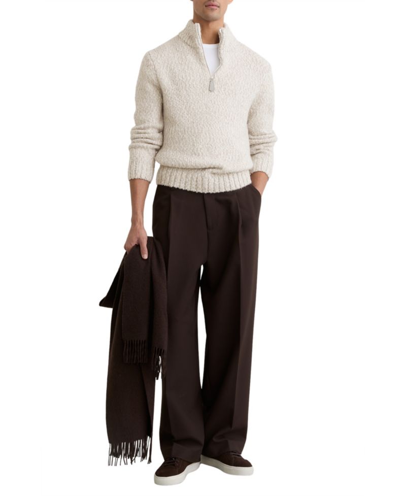 Men's Seb Marled Half-Zip Knitted Jumper with Wool