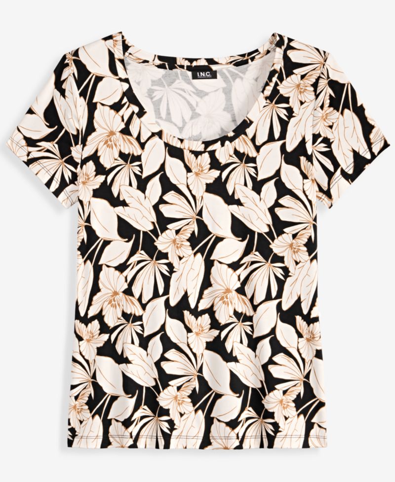 Women's Printed Scoop-Neck T-Shirt