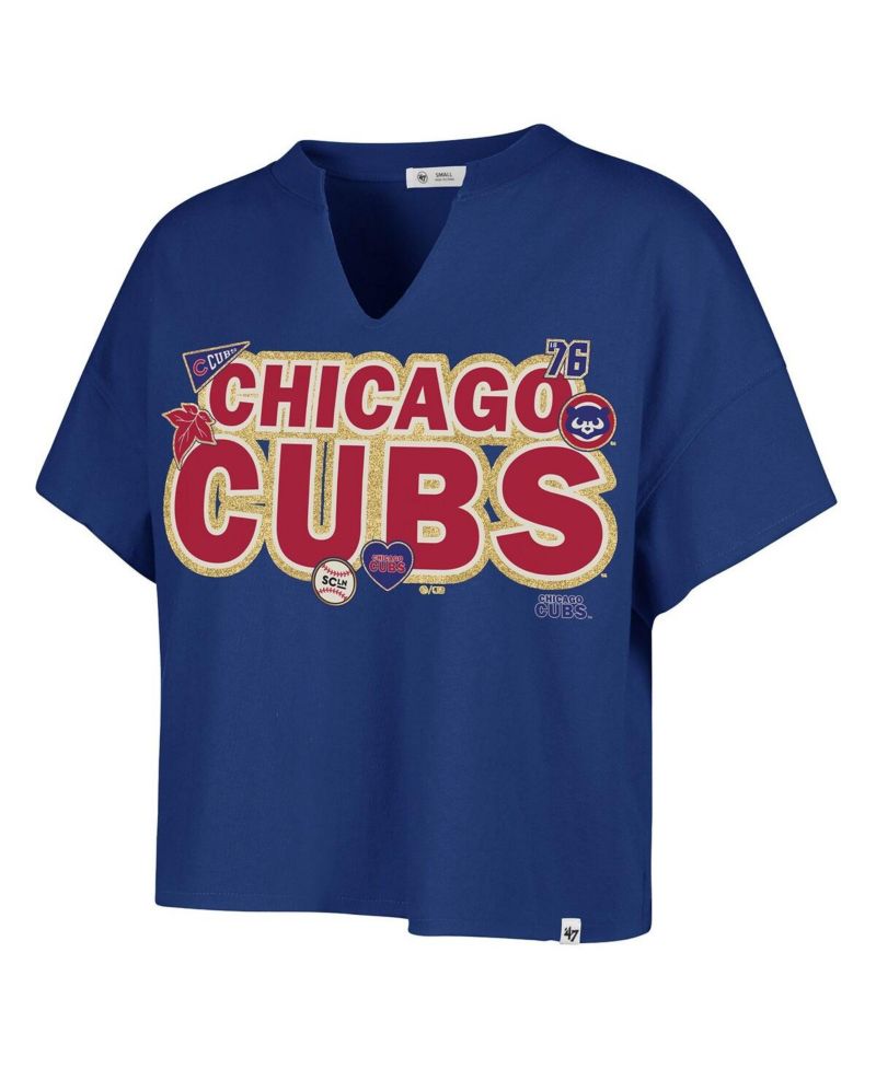 Stoney Clover Lane X Women's Royal Chicago Cubs Oversized Notch Neck T-Shirt