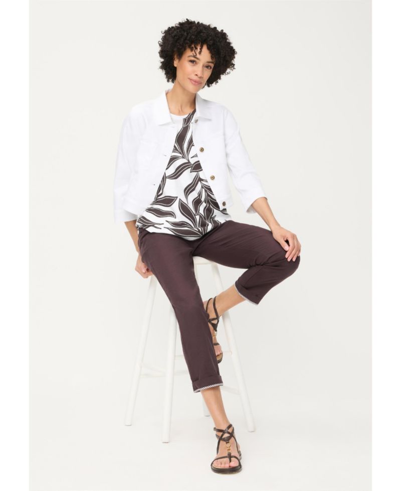 Women's Dotted Leaf Print T-Shirt