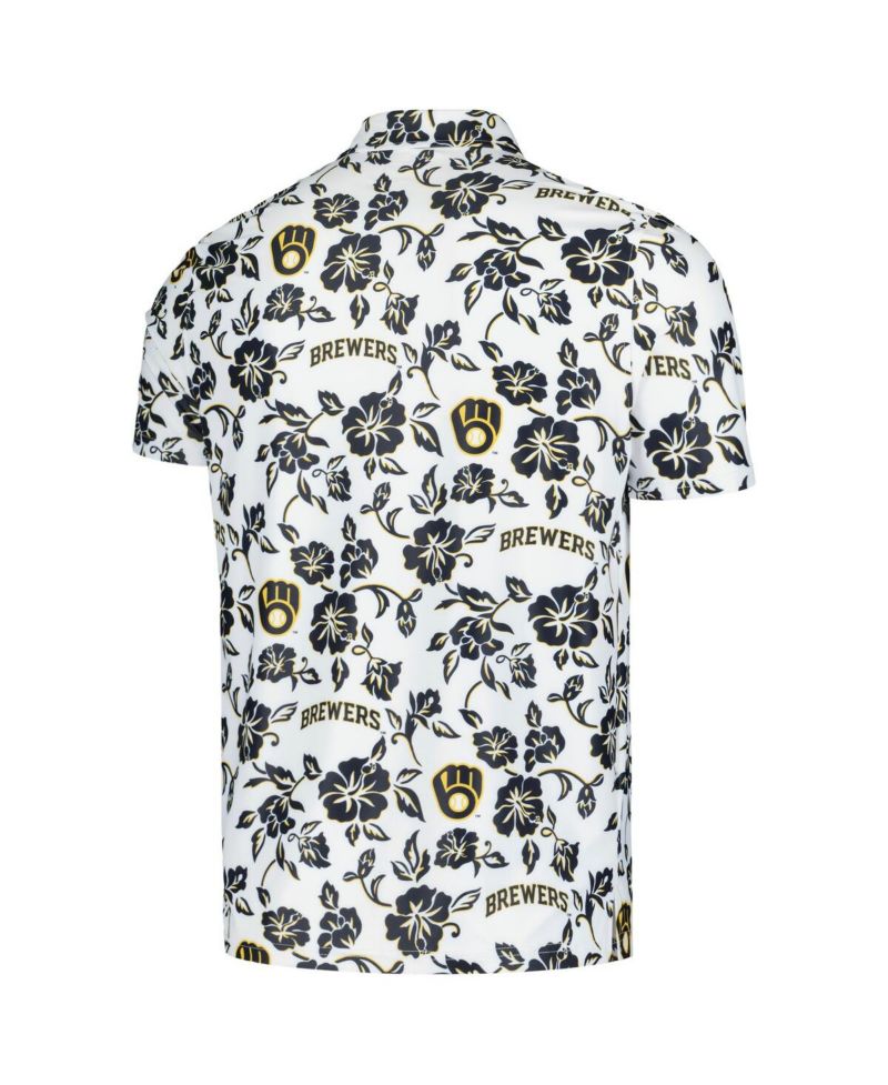 Men's White Milwaukee Brewers Pua Performance Polo Shirt