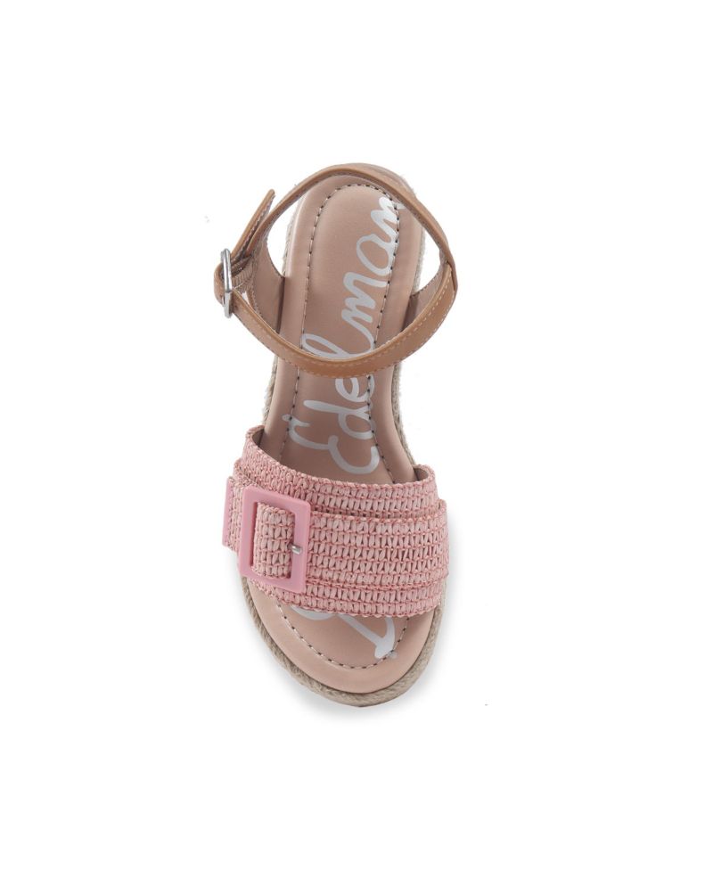 Little and Big Girls Lucia Buckle Espadrille Wedge Sandals
