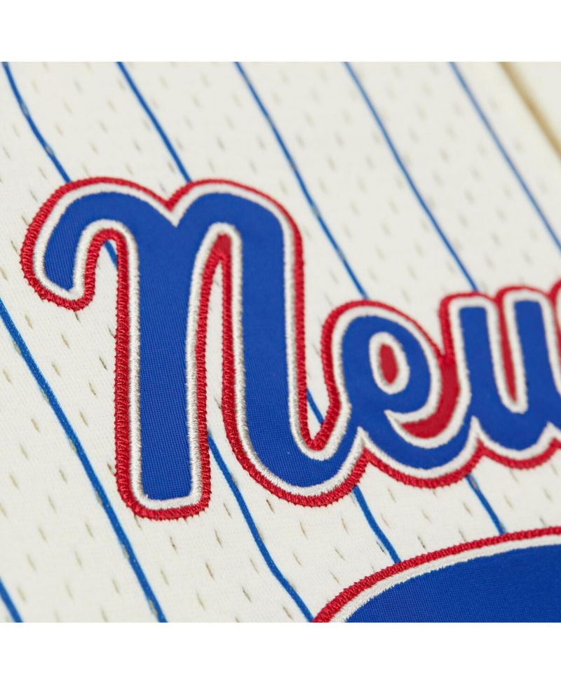 Men's Lawrence Taylor Cream New York Giants Name & Number Mesh Button-Up Baseball Jersey