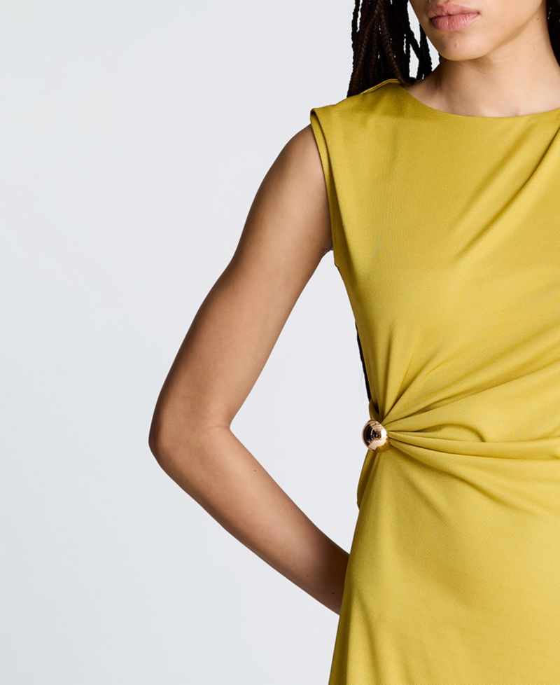 Women's Crewneck Waist Drape Mini Dress