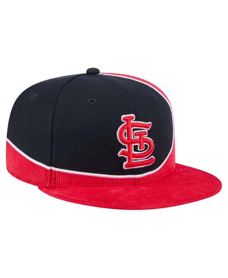 Men's Red/Navy St. Louis Cardinals Retro Split Corduroy Snapback Hat