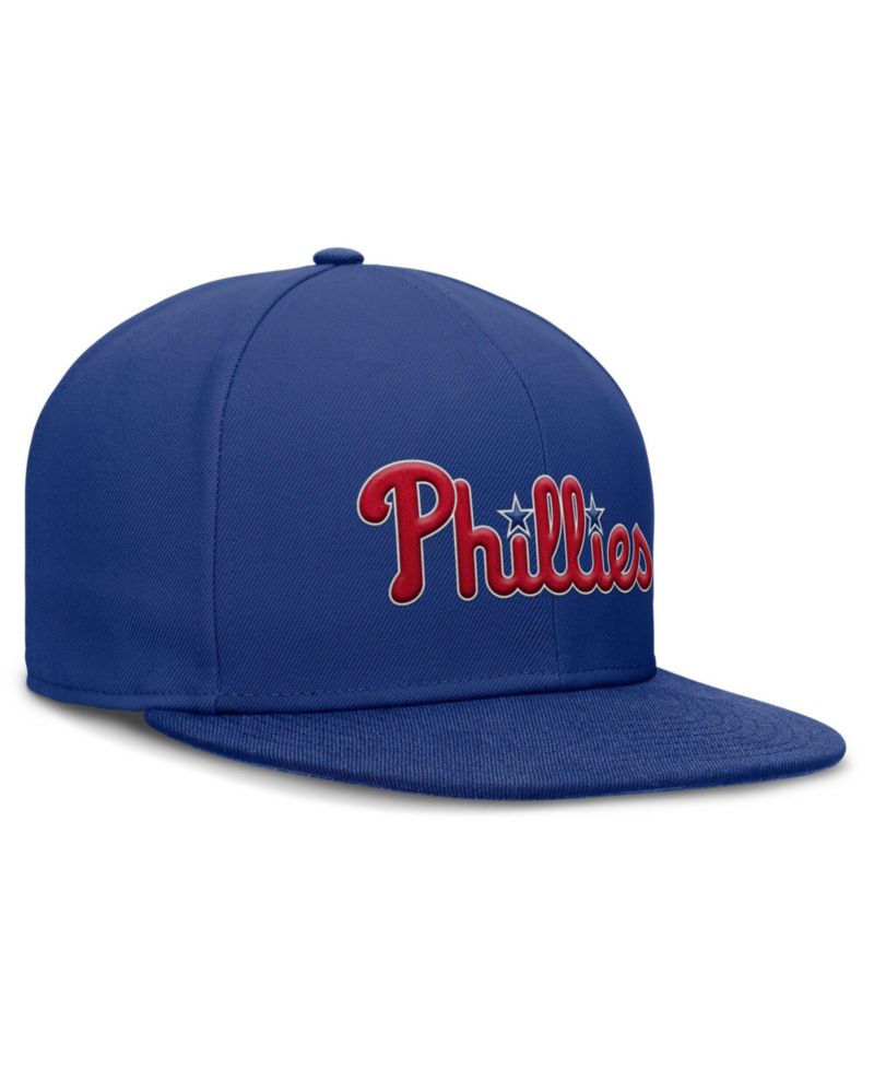 Men's Royal Philadelphia Phillies Wordmark Dri-FIT Round Bill True Fitted Hat