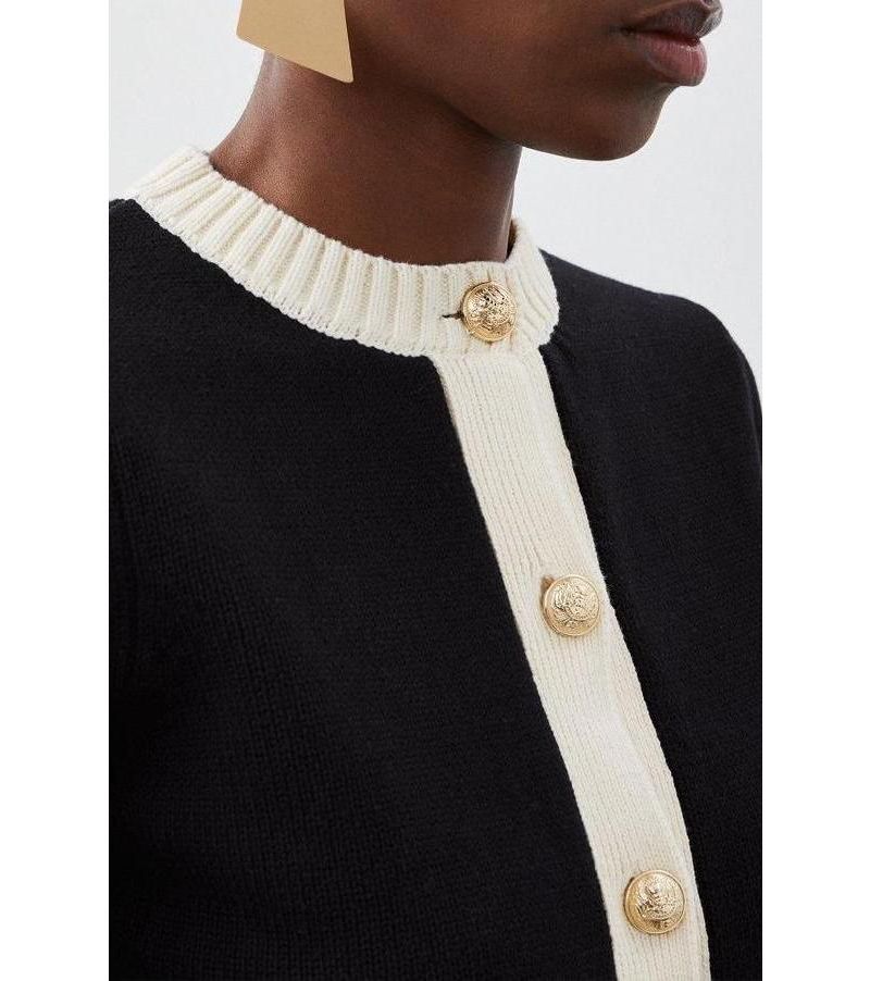 Women's Cotton Cropped Knit Boxy Cardigan
