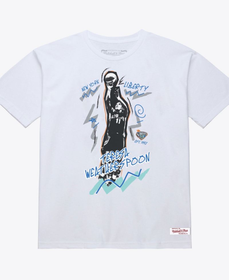 Men's and Women's Teresa Weatherspoon White New York Liberty Chalked Up Court Origins T-Shirt