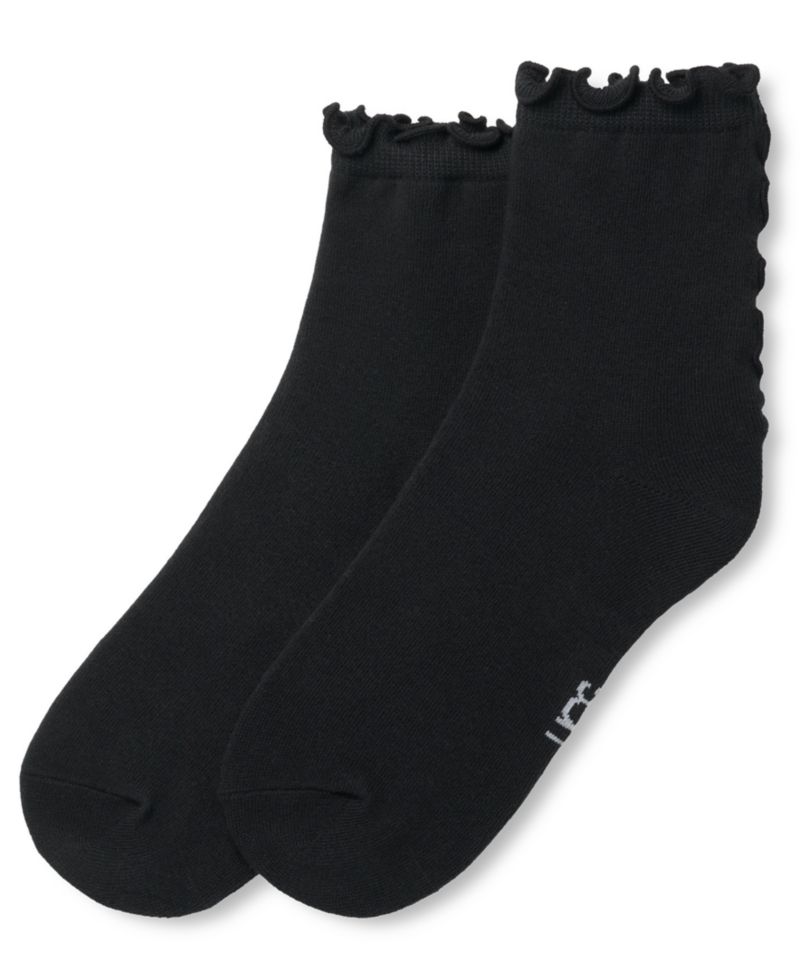 UGG Women's Karsyn Lettuce Edge Quarter Logo Socks