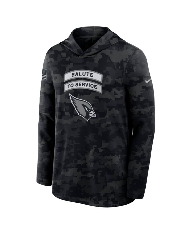 Men's Black Arizona Cardinals 2026 Salute to Service Sideline Lightweight Hooded Pullover