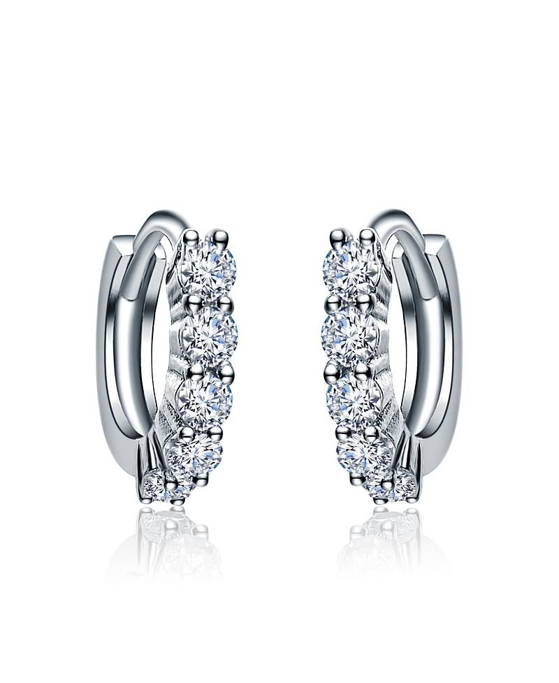 Dainty 12MM Sparkling CZ Extra Mini Huggie Hoop Earrings