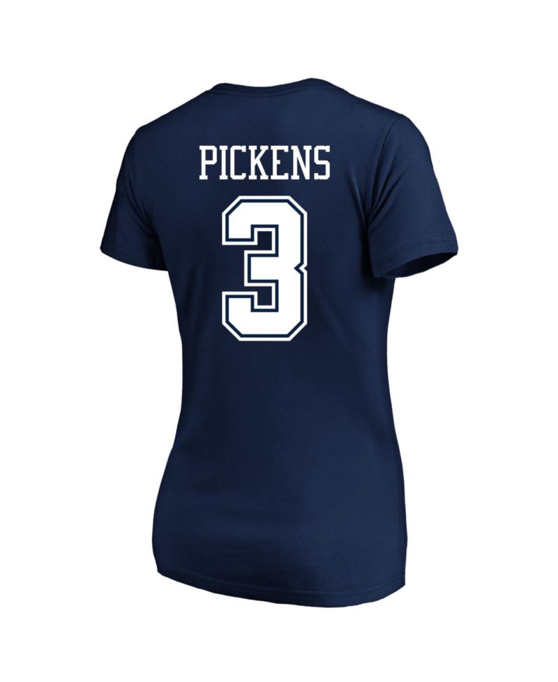 Women's George Pickens Navy Dallas Cowboys Plus Size Name & Number V-Neck T-Shirt