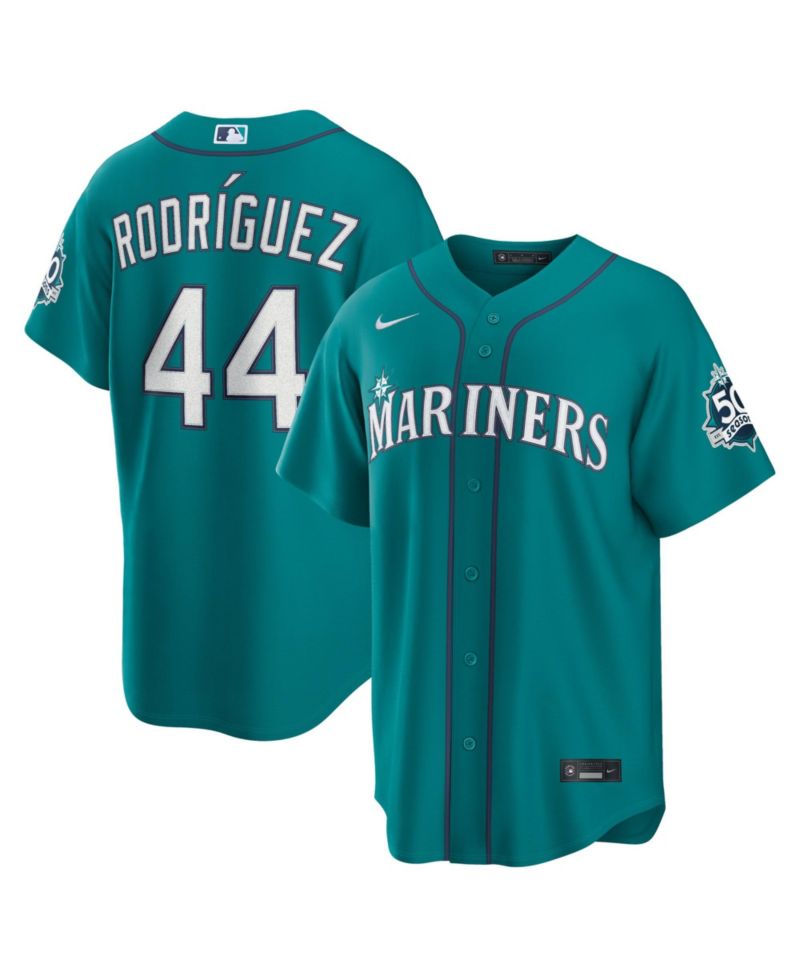 Men's Julio Rodríguez Teal Seattle Mariners Alternate Stadium 50th Season Patch Jersey