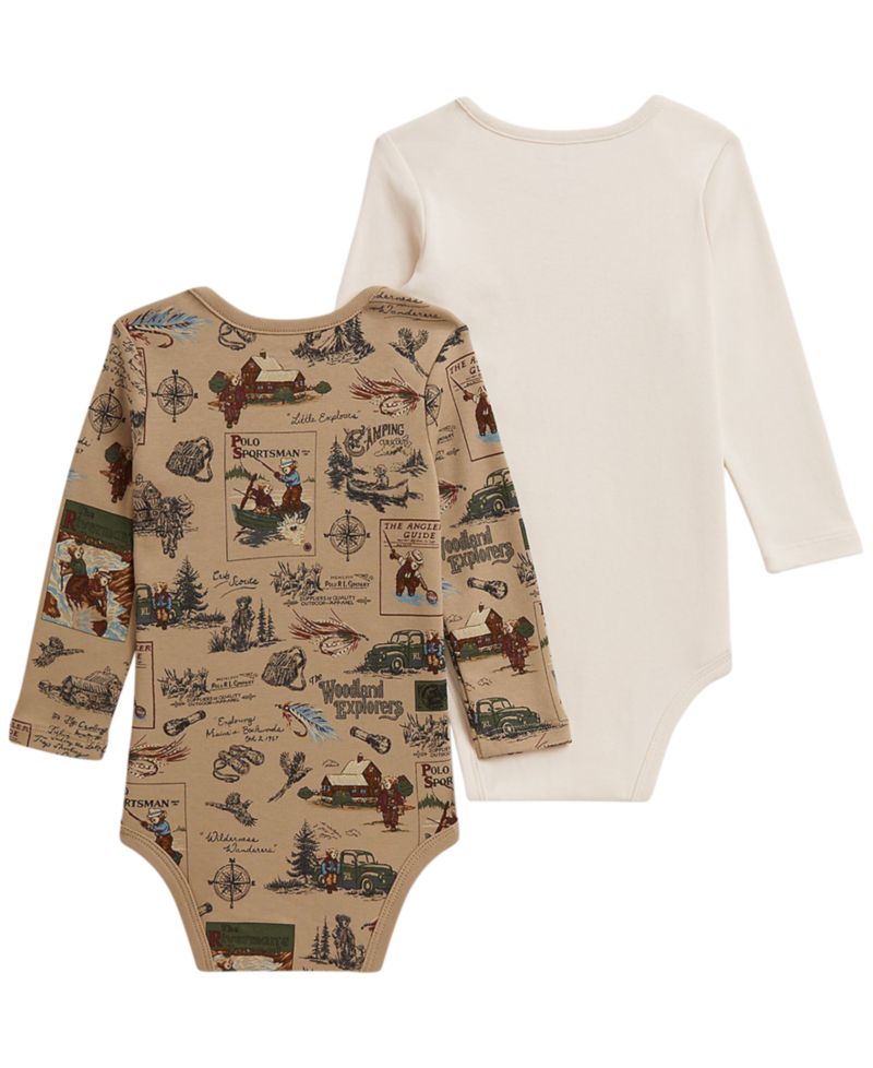 Baby Boys' Polo Bear Cotton Bodysuit, 2-Pack