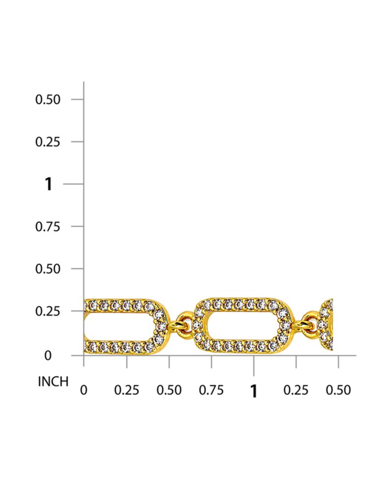 Pave Cubic Zirconia Paperclip Style Chain Link Bracelet