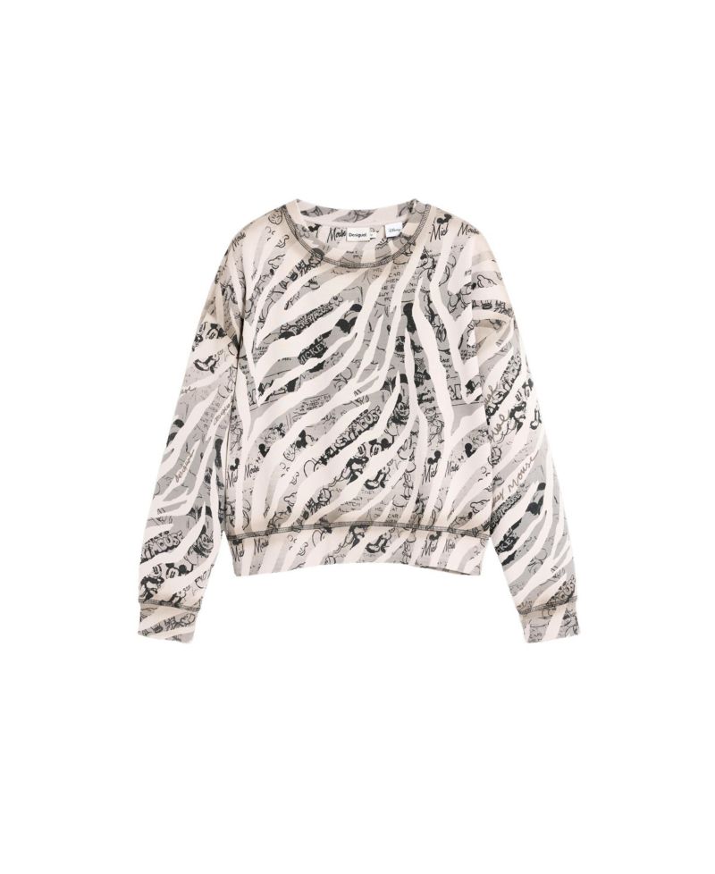 Women's Printed Mickey Long-Sleeved Sweatshirt