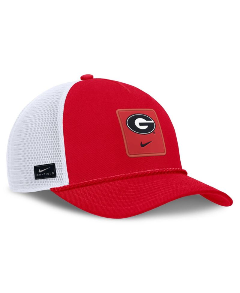 Men's and Women's Red Georgia Bulldogs 2026 On-Field Gameday Rope Trucker Adjustable Hat