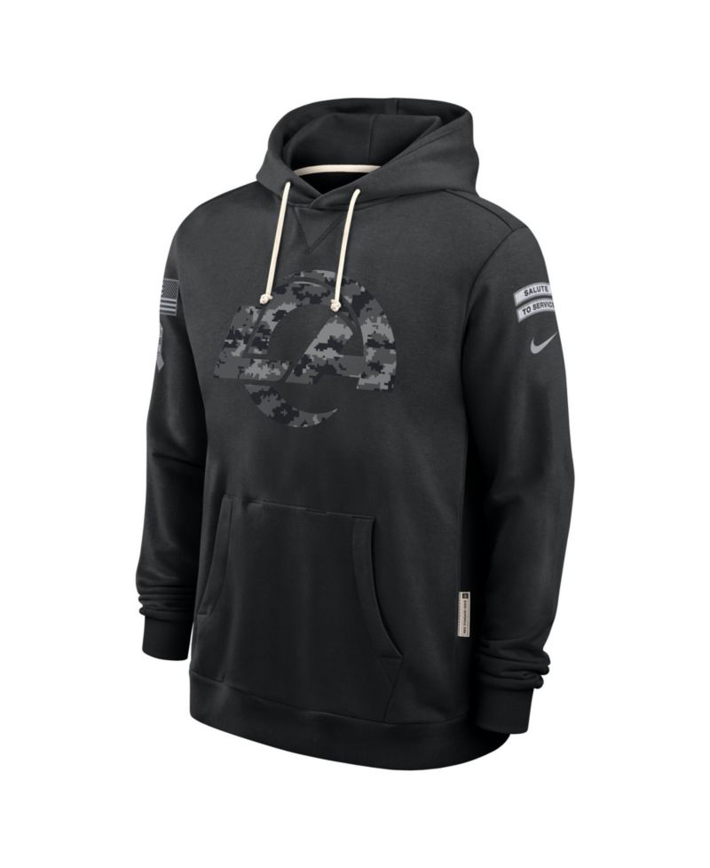 Men's Black Los Angeles Rams 2026 Salute to Service Sideline Pullover Hoodie