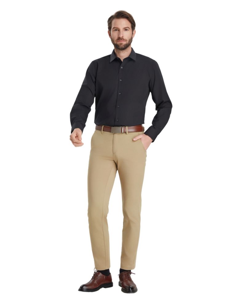 Men's Slim-Fit Solid Dress Shirt