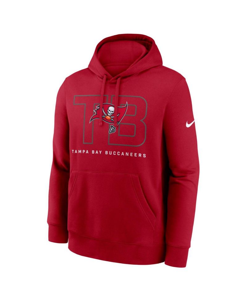 Men's Red Tampa Bay Buccaneers Busted Play Club Fleece Pullover Hoodie