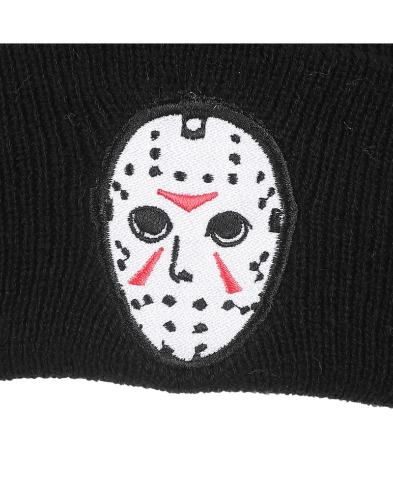 Men's Jason Mask Embroidery On Acrylic Knit Standard Cuff Beanie