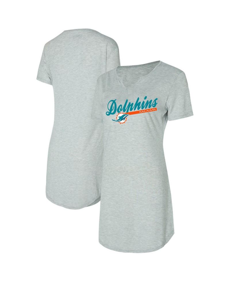 Women's Gray Miami Dolphins Petition Knit Nightshirt