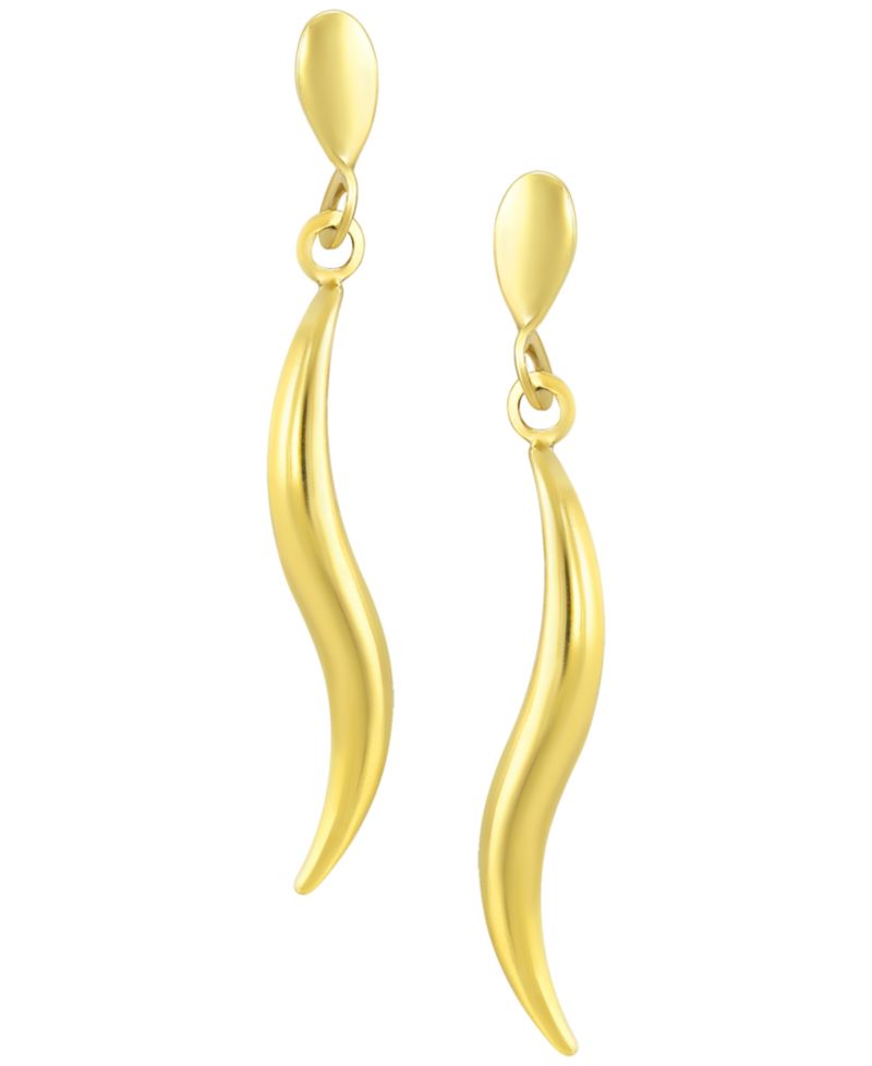 Polished Twist Dangle Earrings in 10k Yellow Gold