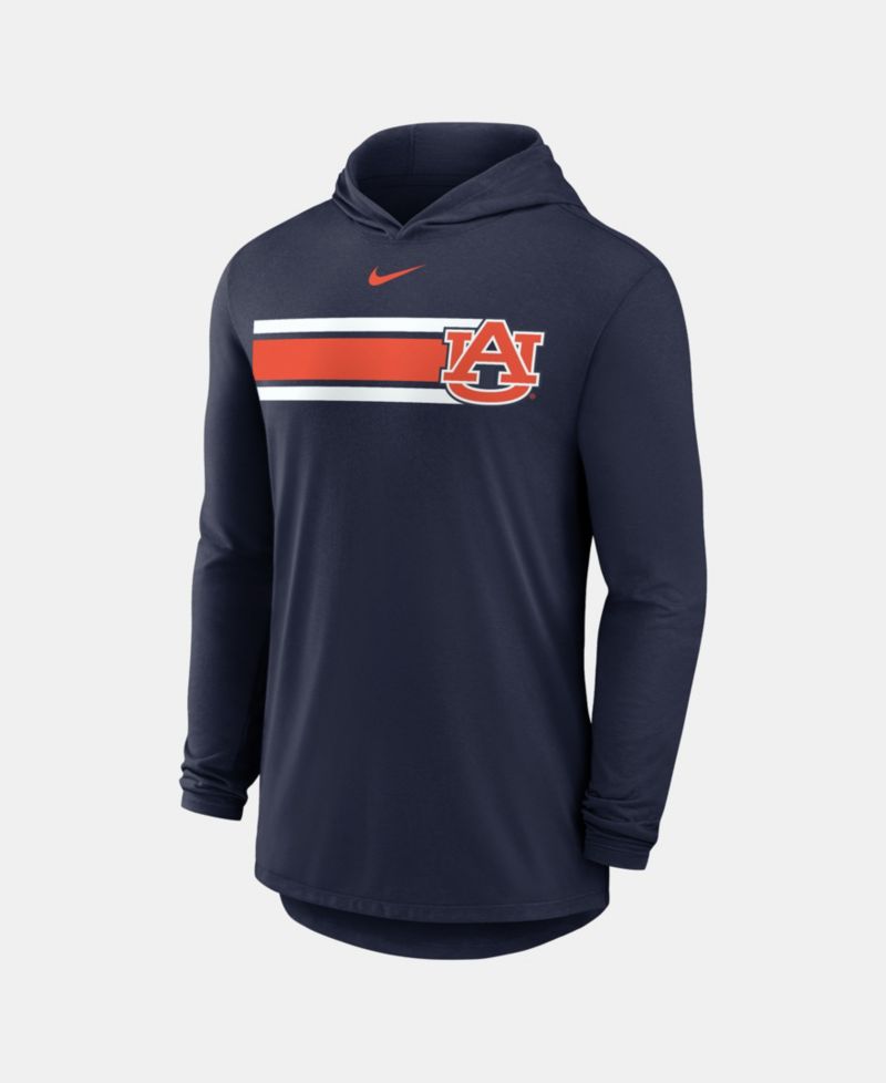 Men's Navy Auburn Tigers Primetime Pattern Tri-Blend Dri-FIT Long Sleeve Hooded T-Shirt