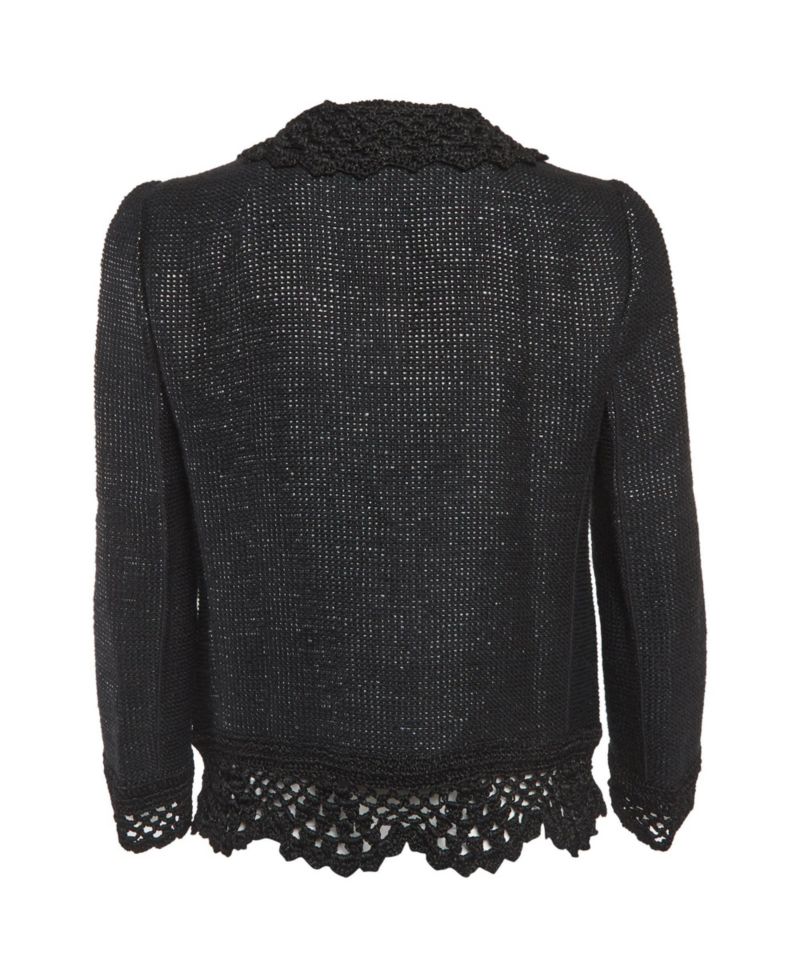 Women's Lace Trim Tweed Jacket