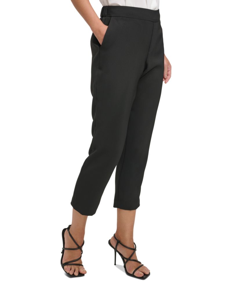 Petite Mid-Rise Pull-On Cropped Pants