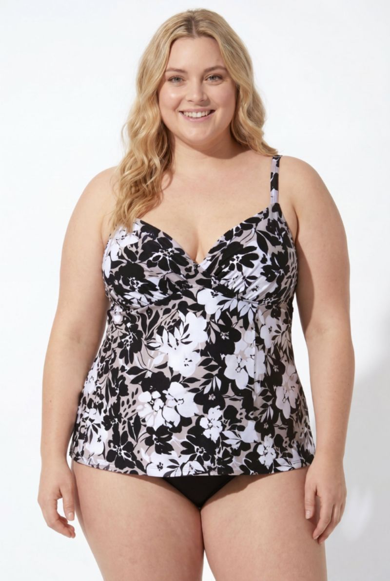 Women's Bra Faux Flyaway Underwire Tankini Top