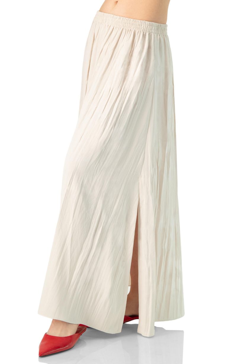 Women's Wide Midi Skirt with Side Slit