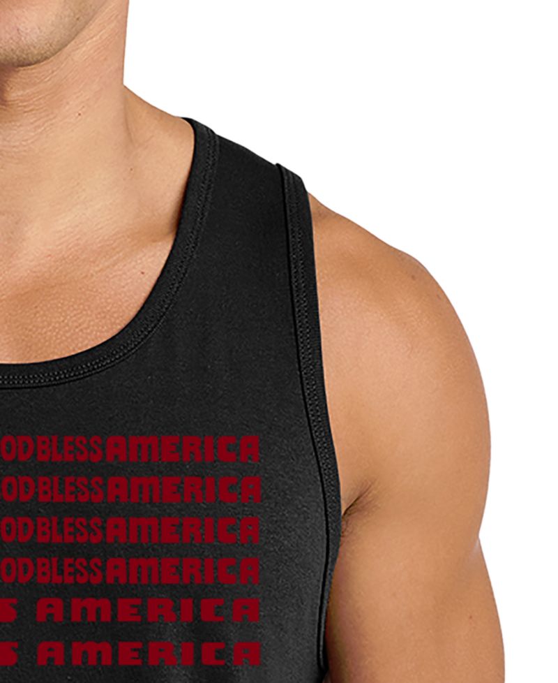 Men's Red Equalizer Bars Music Graphic Tank Top