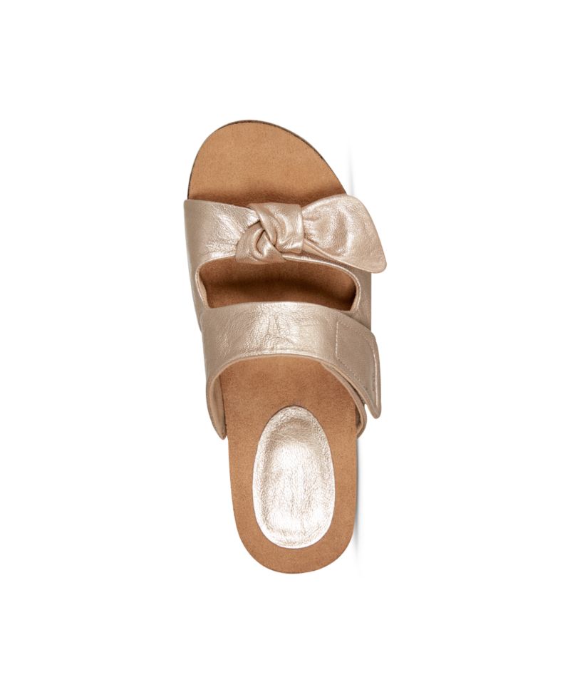 Women's Zova Bow Flat Slip-On Footbed Sandals