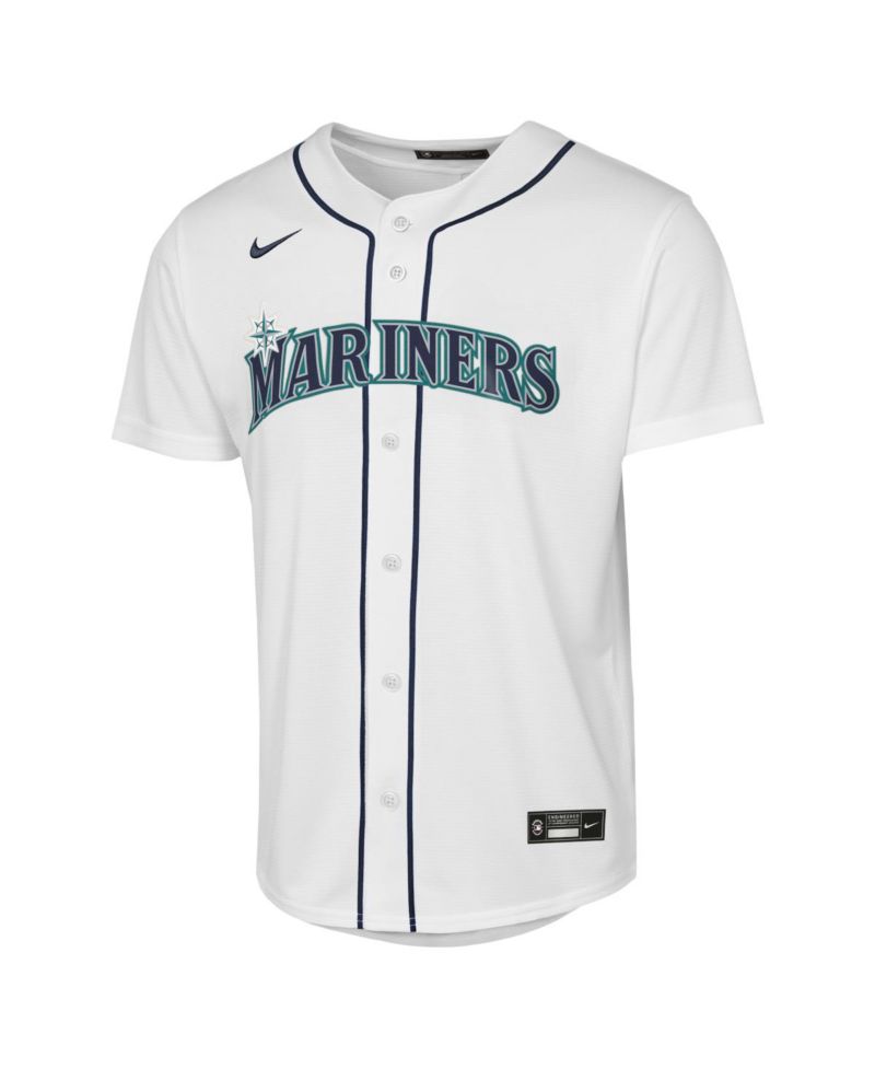 Big Boys and Girls Bryan Woo White Seattle Mariners Baseline Jersey