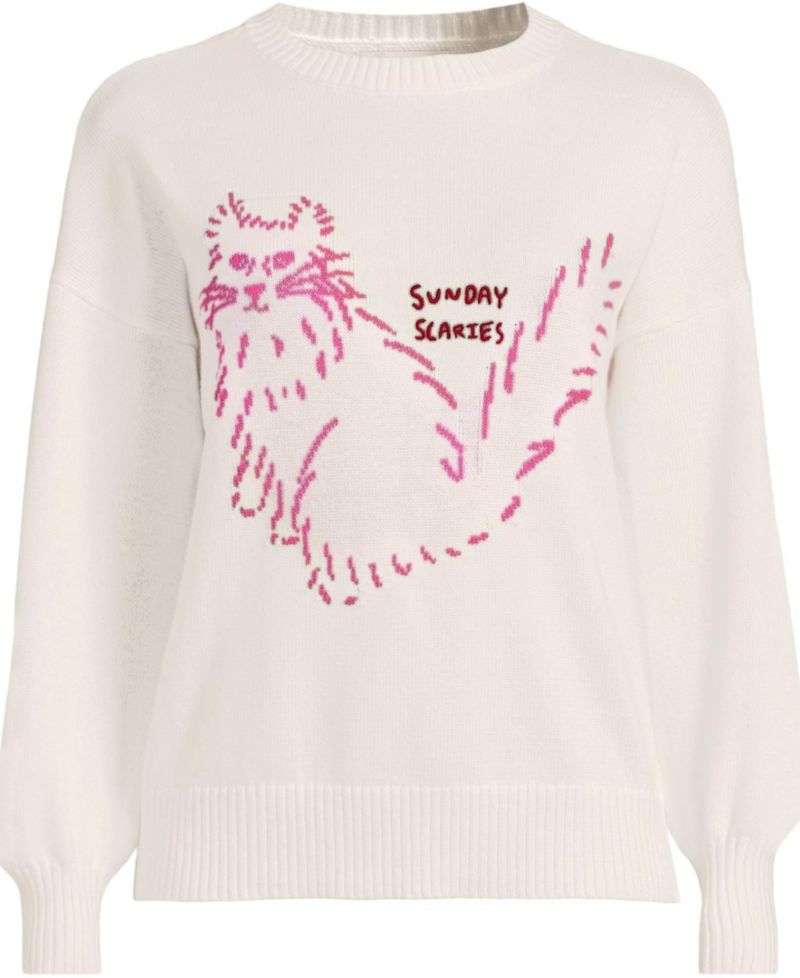 Women's Drifter Drop Shoulder Placed Jacquard Crew Neck Sweater