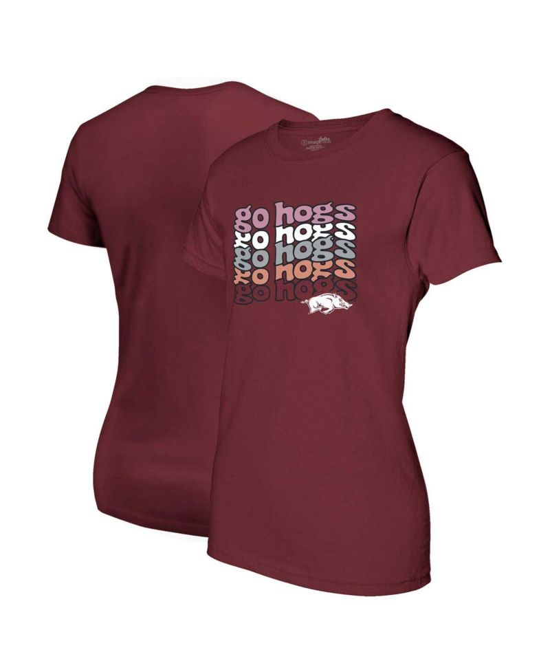Women's Cardinal Arkansas Razorbacks Repeat Slogan Boyfriend T-Shirt